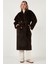 Oversize Kruvaze Yaka Yumuşak Dokulu Uzun Trençkot Bayan Trençkot 6839610 1