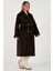 Oversize Kruvaze Yaka Yumuşak Dokulu Uzun Trençkot Bayan Trençkot 6839610 3