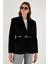 Regular Fit Astarlı Kemer Detaylı Peluş Dokulu Ceket Bayan Ceket 6839490 5