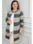 Kadın Enine Kalın Çizgili Büyük Beden Hırka 1