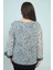 Kadın V Yaka Desenli Büyük Beden Şifon Bluz 4