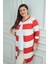 Kadın Enine Kalın Çizgili Büyük Beden Hırka 1