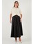 Modest Kemerli Comfort Fit Yüksek Bel Pileli Kloş Uzun Tesettür Etek Bayan Etek 6833360 3