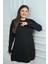 Kadın Ön Yanlar Saç Örgülü Büyük Beden Soğuk Iplik Tunik Bluz 1