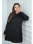 Kadın Ön Yanlar Saç Örgülü Büyük Beden Soğuk Iplik Tunik Bluz 2
