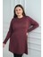 Kadın Ön Yanlar Saç Örgülü Büyük Beden Soğuk Iplik Tunik Bluz 1