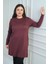 Kadın Ön Yanlar Saç Örgülü Büyük Beden Soğuk Iplik Tunik Bluz 2