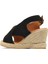 Siyah Süet Kadın Dolgu Topuklu Sandalet 14WS7208 14WS7208 4