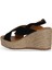Siyah Süet Kadın Dolgu Topuklu Sandalet 14WS72503 14WS72503 4