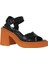 Siyah Turuncu Deri Kadın Topuklu Sandalet 01WY12704 01WY12704 3