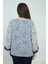 Kadın V Yaka Desenli Büyük Beden Şifon Bluz 4