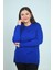 Kadın Tek Taraf Saç Örgülü Büyük Beden Likralı Tunik Bluz 3