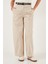 Pamuklu Relaxed Fit Geniş Paça Dikiş Detaylı Kemerli Pantolon Bayan Pantolon 68351208 4