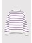 Pamuklu Loose Fit Çizgili Logolu Sweat Kız Çocuk Sweat 7S10038 2