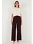 Düğmeli Pile Detaylı Wide Leg Yüksek Bel Geniş Paça Pantolon Bayan Pantolon 68351133 1