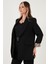 Regular Fit Klasik Yaka Desenli Astar Detaylı Blazer Ceket Bayan Ceket 6839227 1