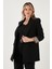 Regular Fit Klasik Yaka Desenli Astar Detaylı Blazer Ceket Bayan Ceket 6839227 3