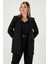 Regular Fit Klasik Yaka Desenli Astar Detaylı Blazer Ceket Bayan Ceket 6839227 4
