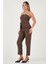 Regular Fit Yüksel Bel Düz Paça Havuç Pantolon Bayan Pantolon 68350109 4
