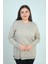Kadın Tek Taraf Saç Örgülü Büyük Beden Likralı Tunik Bluz 3