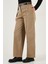 Pamuklu Relaxed Fit Geniş Paça Dikiş Detaylı Kemerli Pantolon Bayan Pantolon 68351208 1