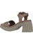 Gri Deri Kadın Topuklu Sandalet 01WY12204 01WY12204 5