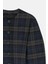 Kadın Lacivert Ekoseli Bisiklet Yaka Crop Blazer 6