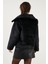Oversize Geniş Yaka Çıtçıt Düğmeli Astarlı Peluş Mont Bayan Mont 6839623 7