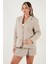 Taşlı Regular Fit Broş Detaylı Ceket-Şort Etek Takım Bayan Takım 6839618 3