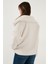 Oversize Geniş Yaka Çıtçıt Düğmeli Astarlı Peluş Mont Bayan Mont 6839623 7