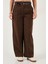 Pamuklu Relaxed Fit Geniş Paça Dikiş Detaylı Kemerli Pantolon Bayan Pantolon 68351208 3