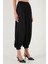 Comfort Fit Yüksek Bel Lastikli Paça Saten Pantolon Bayan Pantolon 68351217 5