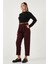 Regular Fit Yüksek Bel Düz Paça Kemerli Pantolon Bayan Pantolon 68350938 2