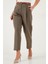 Regular Fit Yüksek Bel Düz Paça Kemerli Pantolon Bayan Pantolon 68350938 4