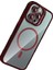 Apple iPhone 15 Pro Max Remim Lensli Magsafe Standlı Kapak - Bordo 3