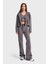 Itsbasic Kadın Antrasit Örme Kumaş Flare Eşofman Büstiyer ve Fermuarlı Sweatshirt 3'lü Kombin Takım 1