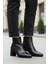 Siyah Fermuarlı Kadın Topuklu Bot 3