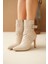 Bej Kadın Topuklu Bot 1