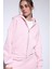 Pembe Fermuarlı Kapüşanlı Kadın Sweatshirt 6