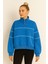 Yarım Fermuarlı Biyeli Üç Ip Kadın Sweatshirt 1