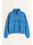 Yarım Fermuarlı Biyeli Üç Ip Kadın Sweatshirt 2