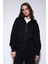 Siyah Fermuarlı Kapüşanlı Kadın Sweatshirt 5