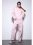 Pembe Kapüşonlu Basic Kadın Sweatshirt 1