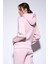 Pembe Kapüşonlu Basic Kadın Sweatshirt 6