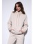 Taş Kapüşonlu Basic Kadın Sweatshirt 4