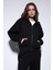 Siyah Fermuarlı Kapüşanlı Kadın Sweatshirt 6