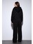 Siyah Fermuarlı Kapüşanlı Kadın Sweatshirt 8