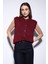 Bordo Dokulu Kadın Triko Yelek 3