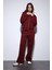 Bordo Fermuarlı Kapüşanlı Kadın Sweatshirt 1