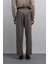 Kahve Relax Fit Ekoseli Erkek Pantolon 5